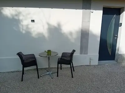 Coin salon dans l'établissement Appartement à la campagne