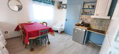 Cuisine ou kitchenette dans l'établissement Le Truc en plus, accessibles PMR, appartement 45 m2 mitoyen dans une maison avec un autre appartement
