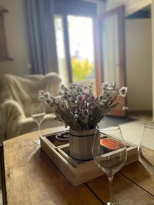 Coin salon dans l'établissement La suite des Chapitres en Champagne