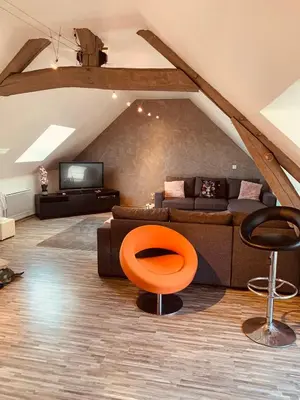 Télévision ou salle de divertissement dans l'établissement CHAMBRE et JARDIN Village au bord de l eau Cour et Garage privés