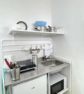 Cuisine ou kitchenette dans l'établissement Studio Platanes 5 - Proche Disneyland - Parking gratuit - Meaux