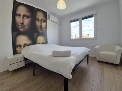 Un ou plusieurs lits dans un hébergement de l'établissement Villahermosa, un oasis artistique