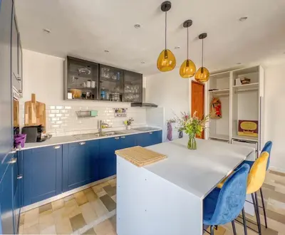 Cuisine ou kitchenette dans l'établissement Lampadaire du Martreuil Famille