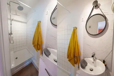 Salle de bains dans l'établissement Appartement Tout Confort à Deux Pas de la Gare