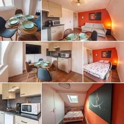 Cuisine ou kitchenette dans l'établissement Appartement Tout Confort à Deux Pas de la Gare