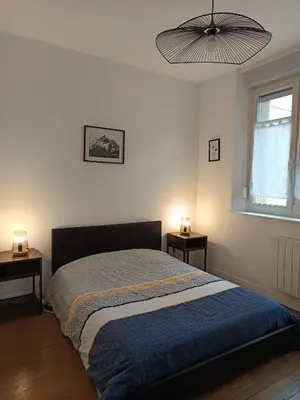 Un ou plusieurs lits dans un hébergement de l'établissement Appartements Turquoise 2 pers - L'Artdu'Net -
