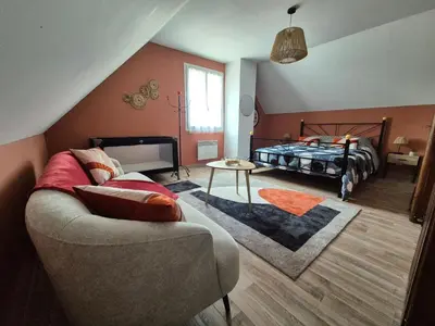 Un ou plusieurs lits dans un hébergement de l'établissement Clamecy Maison La Campagnarde