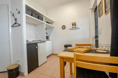 Cuisine ou kitchenette dans l'établissement Studio 1