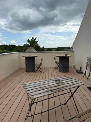 Balcon ou terrasse dans l'établissement appartement dans une écurie