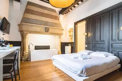 Un ou plusieurs lits dans un hébergement de l'établissement Fire, Appartement vue Cathédrale