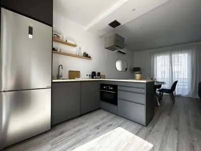 Cuisine ou kitchenette dans l'établissement Voie des Sacres - Cathédrale de Reims