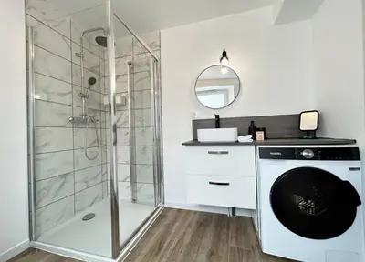 Salle de bains dans l'établissement Le Meunier