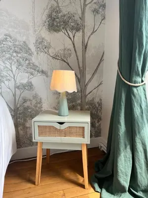 Un ou plusieurs lits dans un hébergement de l'établissement Royal Home, hypercentre Reims avec vue Cathédrale
