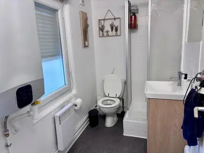 Salle de bains dans l'établissement Appart-Lido, appartement cosy à REIMS