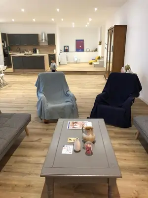 Cuisine ou kitchenette dans l'établissement Loft des oiselets