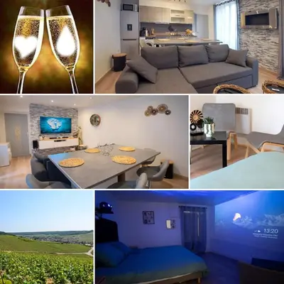 Coin salon dans l'établissement Au cœur des vignes Proche Disneyland