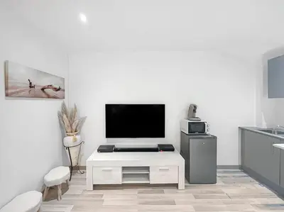 Télévision ou salle de divertissement dans l'établissement L'Oasis Champenois - Terrace, Garden, Wifi