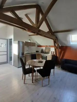 Cuisine ou kitchenette dans l'établissement Le gîte du Château d'eau - Larouillies