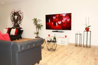 Télévision ou salle de divertissement dans l'établissement La Suite Romantique