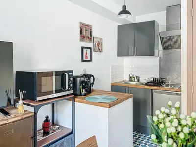 Cuisine ou kitchenette dans l'établissement Le Picantin - proche château