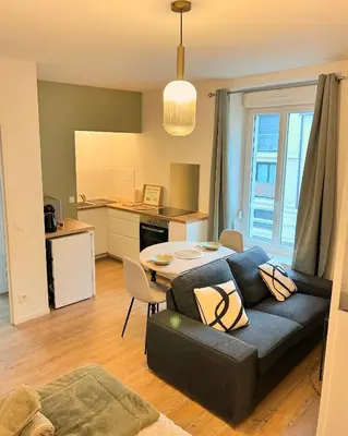 Cuisine ou kitchenette dans l'établissement Appartement Résidence Lenoir - Centre REIMS