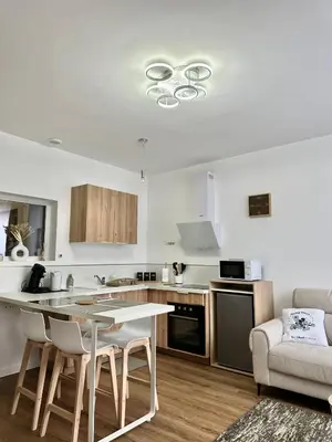 Cuisine ou kitchenette dans l'établissement Casa Armando, beau F2, 2 places de parking clos, proche Disneyland