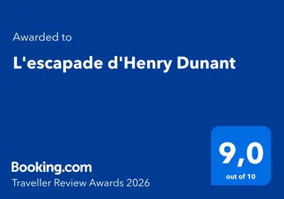 Certificat, récompense, panneau ou autre document affiché dans l'établissement L'escapade d'Henry Dunant