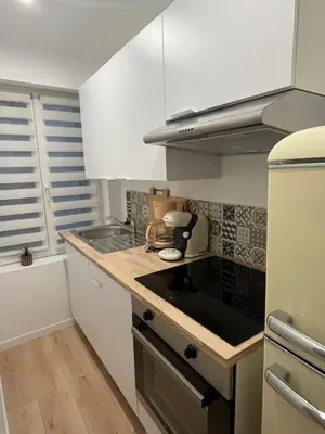 Cuisine ou kitchenette dans l'établissement Appartement Cozy