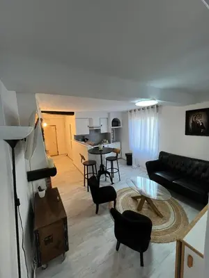 Coin salon dans l'établissement Appartement centre ville proche Roissy CDG