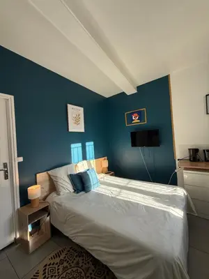 Un ou plusieurs lits dans un hébergement de l'établissement Studio SN3 - Centre-Ville Meaux - Proche Disneyland