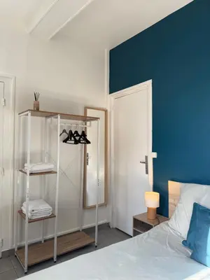 Un ou plusieurs lits dans un hébergement de l'établissement Studio SN3 - Centre-Ville Meaux - Proche Disneyland