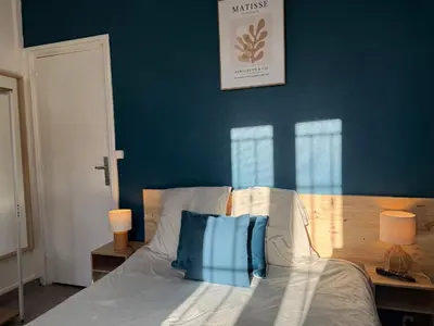 Un ou plusieurs lits dans un hébergement de l'établissement Studio SN3 - Centre-Ville Meaux - Proche Disneyland