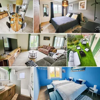 Un ou plusieurs lits dans un hébergement de l'établissement Villa L'Isachrist, Calme, Confort, 20' Disneyland