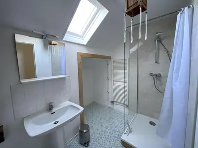 Salle de bains dans l'établissement Au gîte du Roy