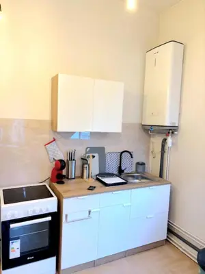 Cuisine ou kitchenette dans l'établissement Appartement charmant au pied de la Basilique