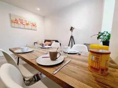 Coin salon dans l'établissement Saun arene grand T2 proche gare avec sauna