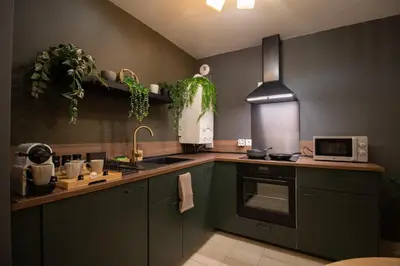 Cuisine ou kitchenette dans l'établissement La Suite Nayara