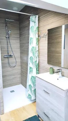 Salle de bains dans l'établissement Le moulin de la hamelle