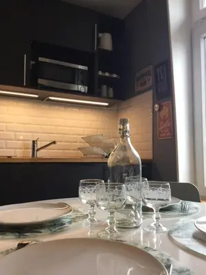 Cuisine ou kitchenette dans l'établissement Résidence Molière M3