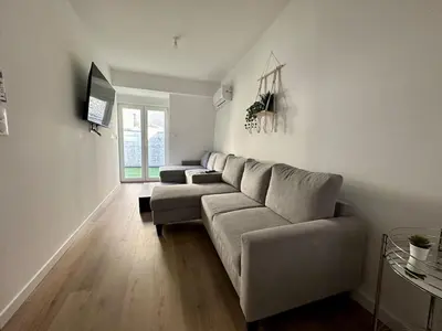 Coin salon dans l'établissement Mascate - Appartement avec terrasse privée et climatisation