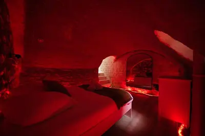 Un ou plusieurs lits dans un hébergement de l'établissement The secret cave