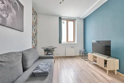 Télévision ou salle de divertissement dans l'établissement Château Émeraude, T2 hypercentre, Terrasse, Charme et détente