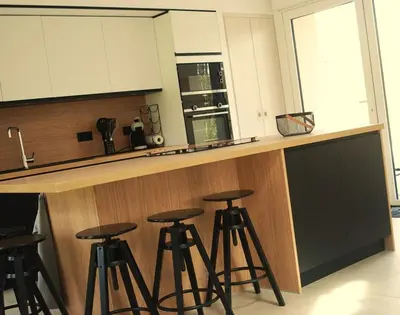 Cuisine ou kitchenette dans l'établissement La hal'te verte