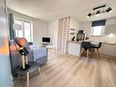 Cuisine ou kitchenette dans l'établissement Au nid du clos cocon a la campagne 10min de Reims