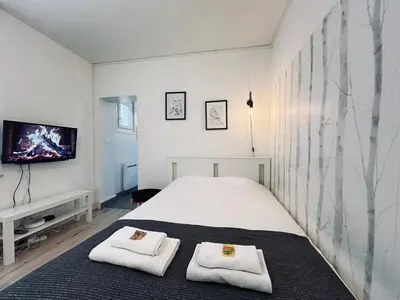 Un ou plusieurs lits dans un hébergement de l'établissement Duruy C, studio confortable à deux pas du centre