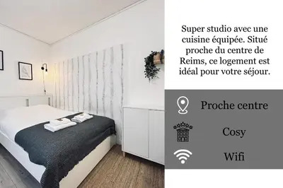 Un ou plusieurs lits dans un hébergement de l'établissement Duruy C, studio confortable à deux pas du centre