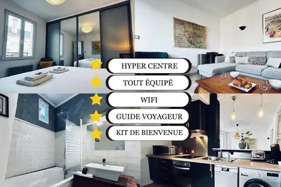 Un ou plusieurs lits dans un hébergement de l'établissement Une bulle en champagne T3 hyper centre avec balcon