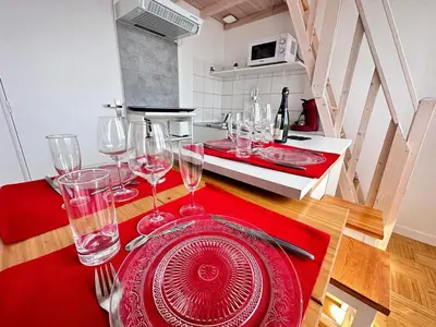 Cuisine ou kitchenette dans l'établissement Le pilier un cocon en duplex proche centre ville