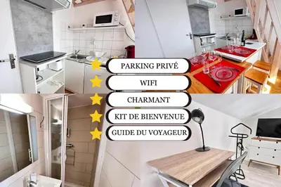 Cuisine ou kitchenette dans l'établissement Le pilier un cocon en duplex proche centre ville