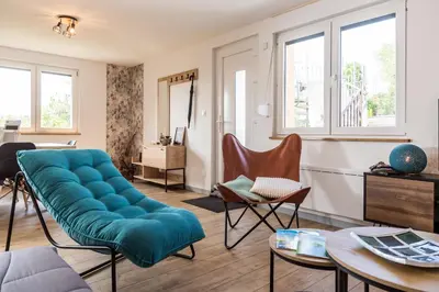 Coin salon dans l'établissement Appartement plein centre 